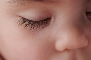 Long eye lash in baby face
