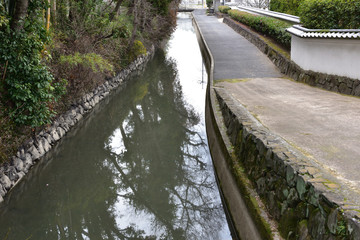 日本の岡山県岡山市の美しい川