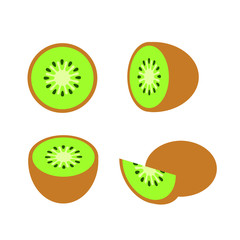 kiwi fruit logo icon illustration design