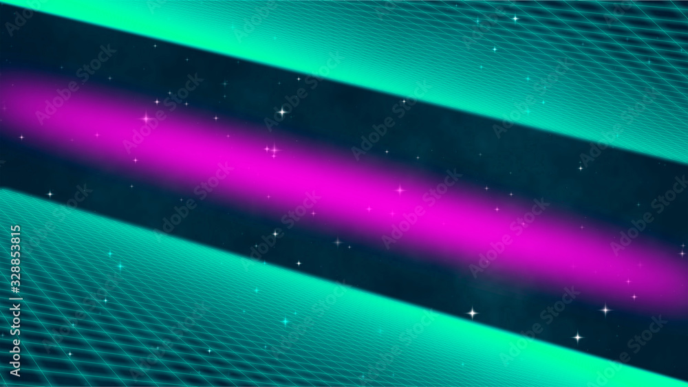 Canvas Prints abstract 80s background with lines, grid and stars