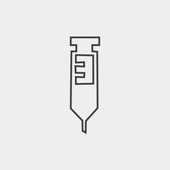 syringe vector icon for medical and drugs