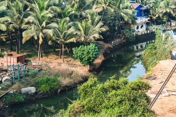 Canal River Near Home In Goa Indian State