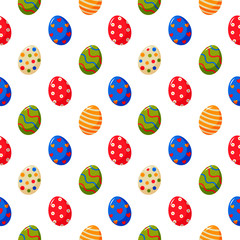 easter day eggs seamless pattern on white background. illustration vector.