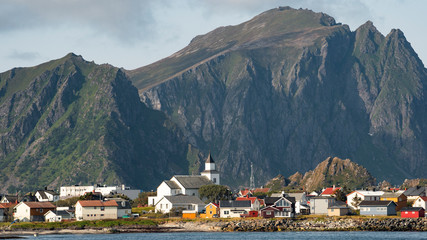 View of Andenes from ferry boat. 