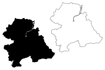 Fototapeta premium Odense City (Kingdom of Denmark) map vector illustration, scribble sketch City of Odense map