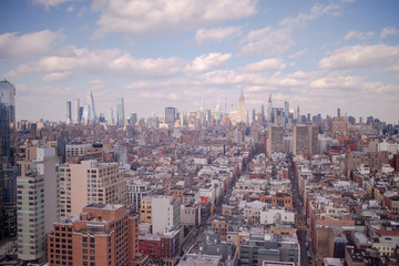 Landscape view of New York City shot from top of high rise building