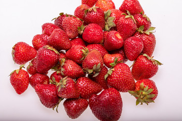fresh ripe strawberries isolated on white background