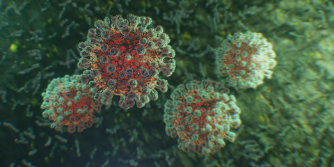 Obraz premium Novel Corona Virus SARS CoV-2, also known as 2019-nCoV, is the virus that causes COVID-19