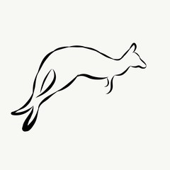 Silhouette illustration of kangaroo isolated on white background