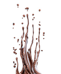 Splashing of chocolate abstract background, 3d rendering