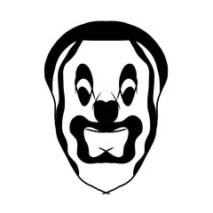 Illustration of a joker face isolated on white background