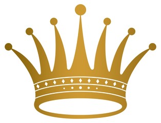 Krone in Gold auf einem weißen isolierten Hintergrund.