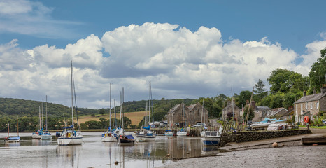 Boats moored at St Germans in Cornwall