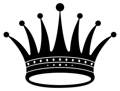 recommend clip art: Krone in schwarz auf einem weißen isolierten Hintergrund.