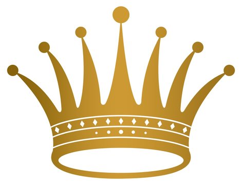 recommend clip art: Krone in Gold auf einem weißen isolierten Hintergrund.