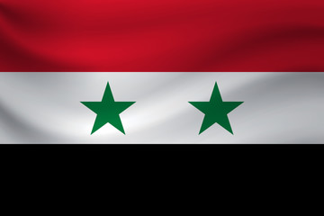 Waving flag of Syria. Vector illustration