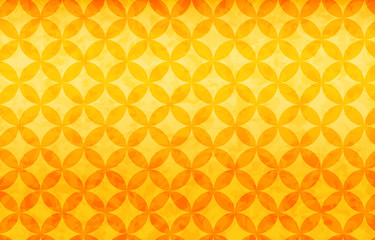 金色の和紙と和柄：七宝