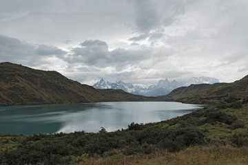 Panorama of Torres del Paine National Park, Patagonia, Chile 