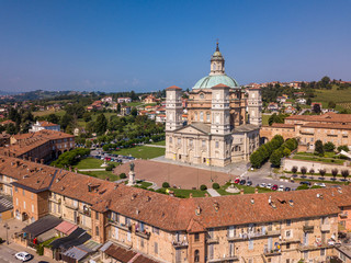 Fototapeta na wymiar Aerial view of Sanctuary of Vicoforte, Piedmont, Italy