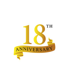 ribbon anniversary 18th years logo