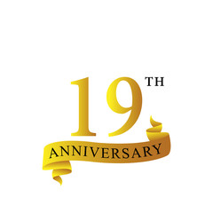 ribbon anniversary 19th years logo