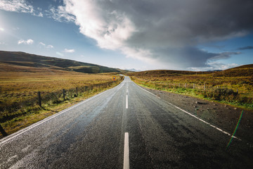 Road to infinity in the Scottish highlands
