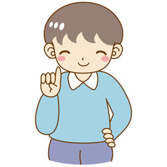 男の子　指を差す　笑顔　かわいい