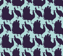 Materiał do szycia Vector seamless pattern with peacocks