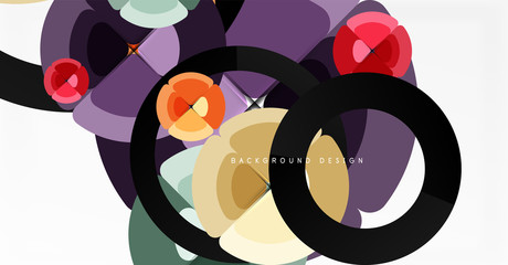 Abstract background, trendy color circles geometrical composition. Vector Illustration For Wallpaper, Banner, Background, Card, Book Illustration, landing page