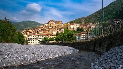 Fototapeten Ligurien Small medieval village of Pigna, Liguria, Italy  © Pixelshop