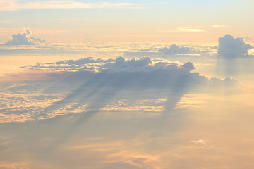 beautiful sky, view from the window of an airplane