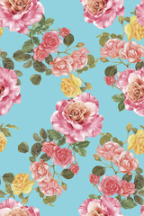 allover flowers textile design printing