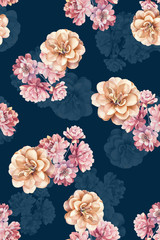 allover flowers textile design printing