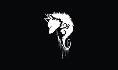 wolf in angry mood black and white