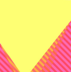 濃いピンクと黄色の斜めストライプと無地のコピースペースの背景