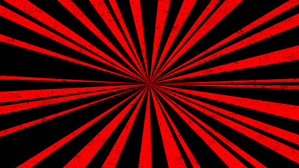 Black background with red vintage sun rays