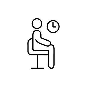 Waiting Room Line Icon, Outline Vector Sign, Linear Style Pictogram Isolated On White. Symbol, Logo Illustration. Pixel Perfect Vector Graphics