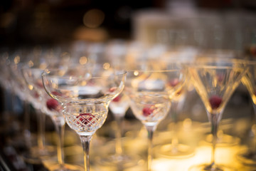 Lots of Wine / Cocktail Glasses at an event or party