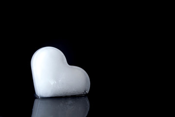 Fototapeta premium Real Ice Heart on a dark surface