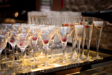 Lots of Wine / Cocktail Glasses at an event or party