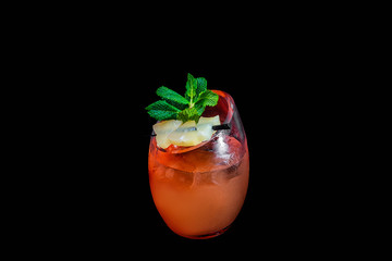 cocktail in isolated black background