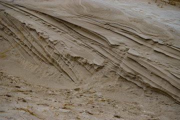 Nature background. Soft focus of geological structures and layers on steep coastal cliffs
