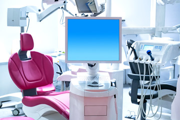 Dental office. Work in the medical center. Monitor in dentistry. Caries treatment. Ortadont's office. Dental services. Equipment for the dental office. Dentist training. Dentist chair.