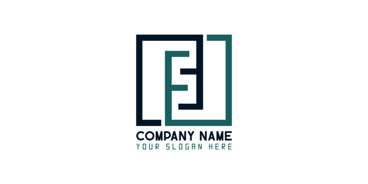 FF initial letter logo design in square shape