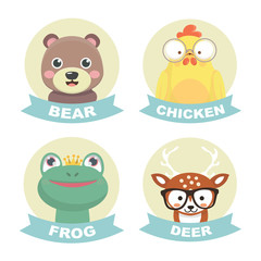 Collection Of Stickers Animals.