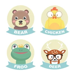 Fotobehang Collection Of Stickers Animals. © musicphone1