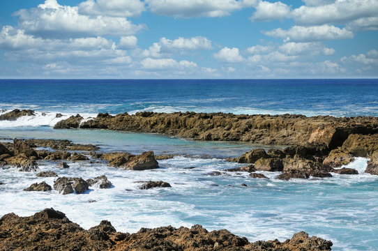 seascape on Ocean front USA.  Horizontal Horizon Hawaii USA
