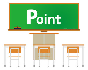 黒板　背景素材　机　椅子　教室