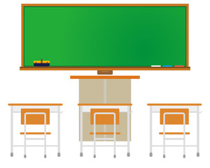 黒板　背景素材　机　椅子　教室