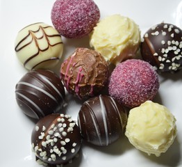 verschiedene Trüffel Pralinen